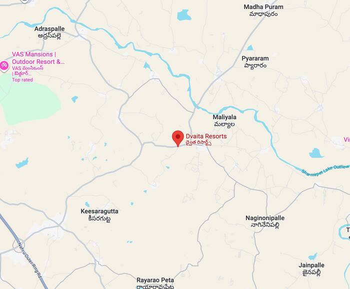 Map to Dvaita Resorts